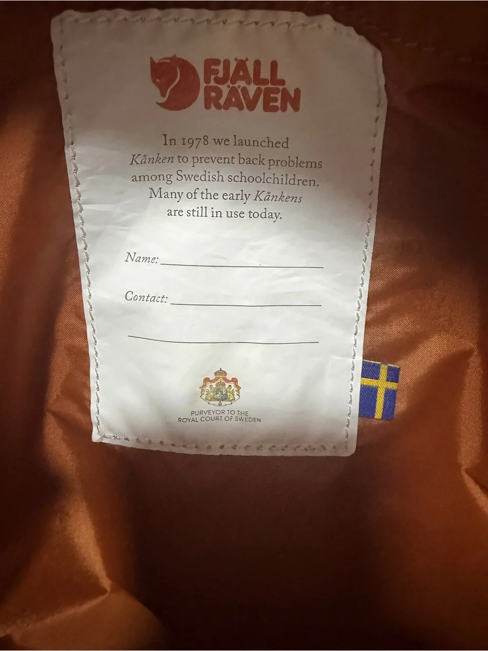 Fjallraven Kånken Backpack in Rust Orange Classic size